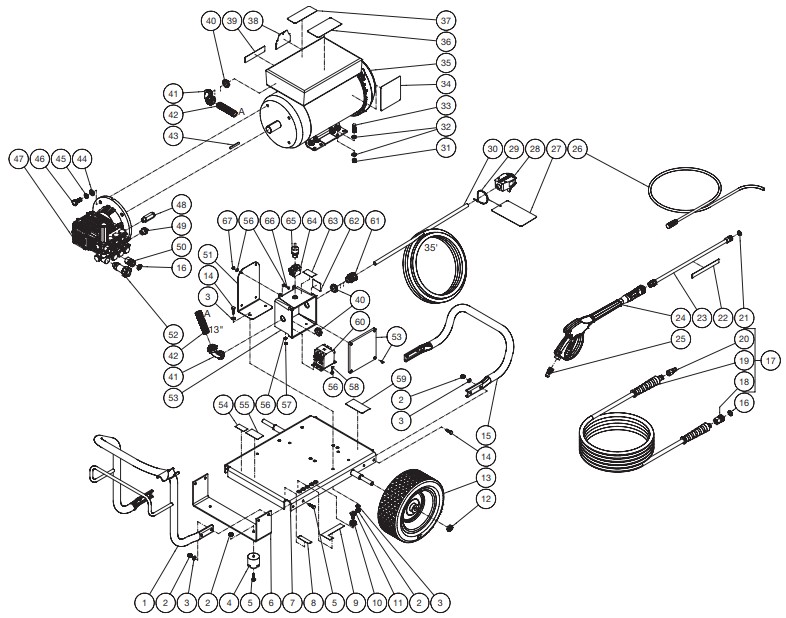 MITM JP-3004-2ME1 pressure washer parts and manual